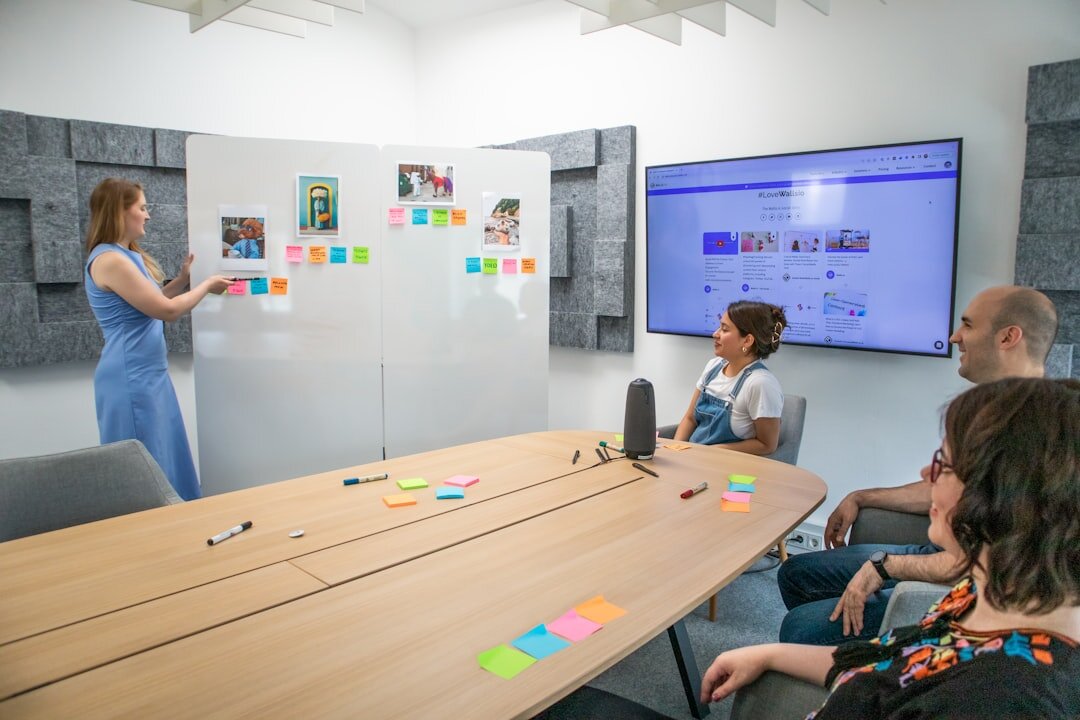 Professional media training workshop in conference room
